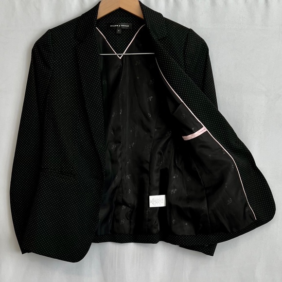 Willow and Thread Black & White Dark Academia One-Button Blazer, Size 6 - Picture 8 of 8